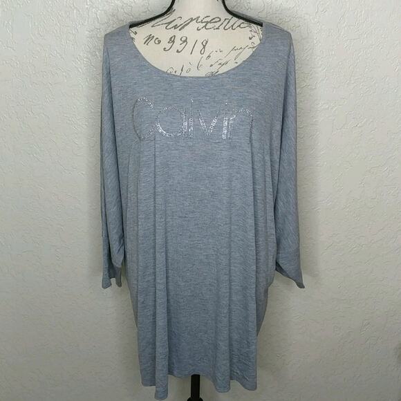 Calvin Klein Logo Top Gray - Picture 1 of 5